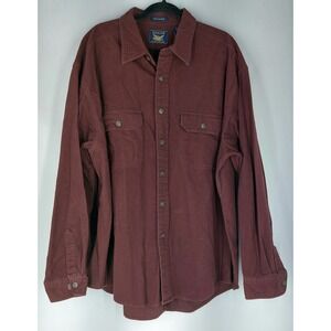 Arrow Workwear Chamois Flannel Shirt Mens XL Button Up Burgundy